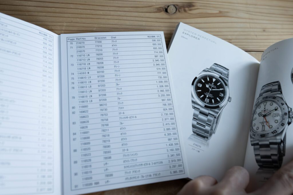 ロレックスの2011-2012のプライスリスト