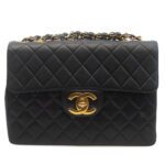 デカマトラッセ チェーンショルダー34(ブラック・ラムスキン)